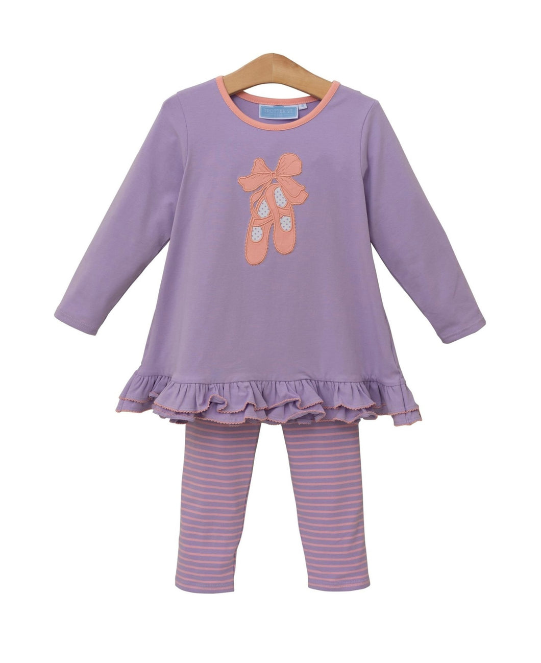 Ballet Slipper Appliqué Pants Set