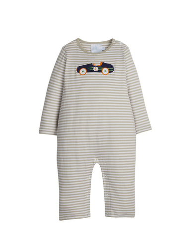 Appliqué Romper-Vintage Race Car