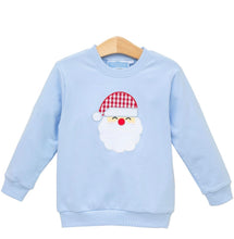 Load image into Gallery viewer, Light Blue French Terry Pullover-Santa Appliqué