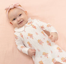 Load image into Gallery viewer, Angel Dear Teddy Bear Ballerina-Smocked Peter Pan Snap Footie