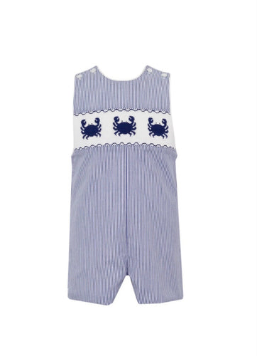 Anavini’s Hand Smocked Crabs Navy Striped Jon Jon