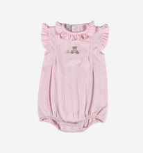 Load image into Gallery viewer, Pink Ruffles Mariner Bear Hand Embroidery Pima Cotton Bubble