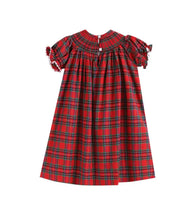 Load image into Gallery viewer, Red Christmas Plaid Smocked Bishop