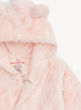 Load image into Gallery viewer, Pink Blossom Minky Magnetic Bear Jacket