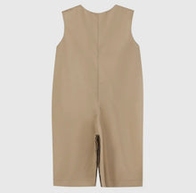 Load image into Gallery viewer, Light Brown Pumpkin Football &amp; Truck Appliqué Overalls