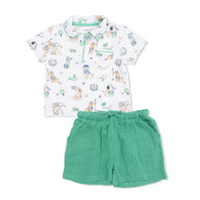 Load image into Gallery viewer, Angel Dear Country Club Dogs Neutral-Polo with Green Shorts