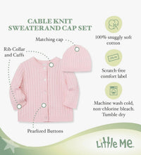 Load image into Gallery viewer, Little Me’s Light Pink Sweater Set Size 6 Months