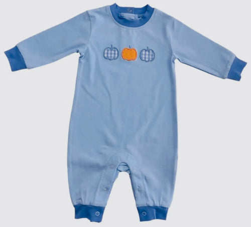 Boys Blue Pumpkin Patch Romper