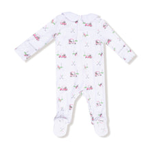 Load image into Gallery viewer, Baby Golf Carts Pink Smocked Peter Pan Collar Snap Footie