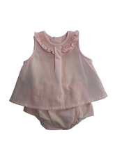 Load image into Gallery viewer, Pink Alice Bloomer Set-Smocked with Ruffles