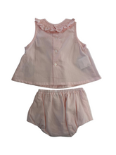 Load image into Gallery viewer, Pink Alice Bloomer Set-Smocked with Ruffles