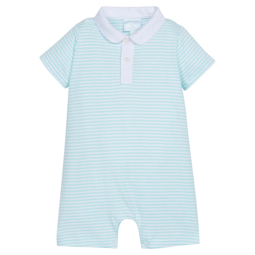 Romper (Boy) Aqua Stripe