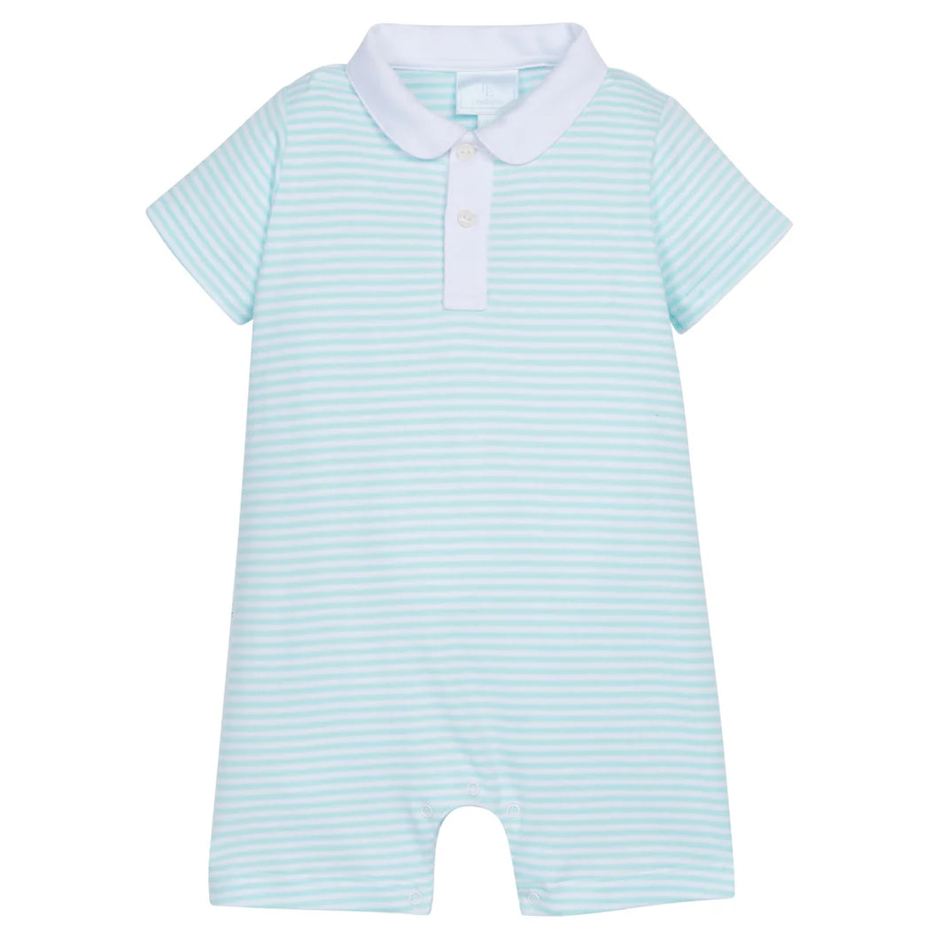 Romper (Boy) Aqua Stripe