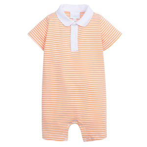 Romper (Boy) Polo Orange Stripe