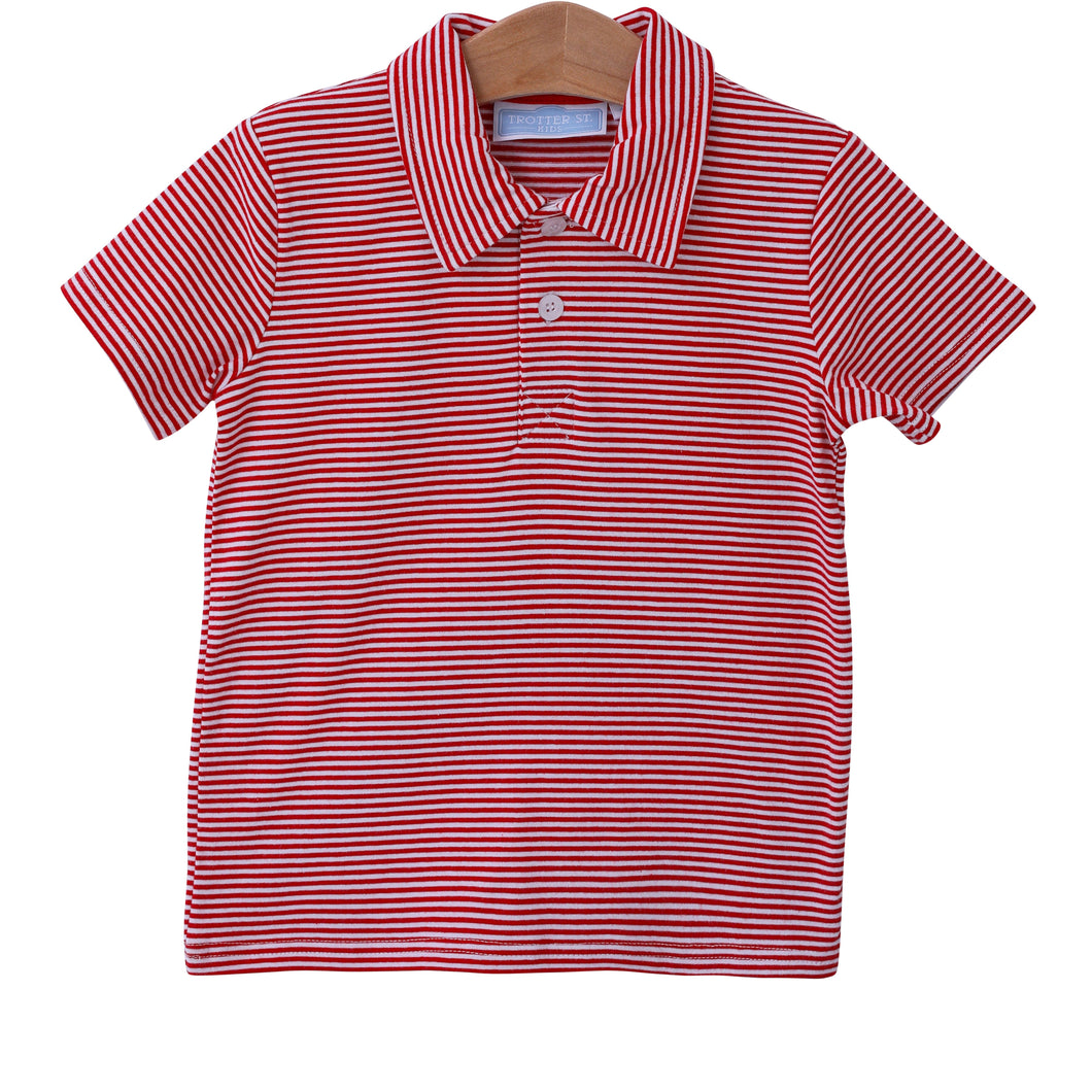 Shirt Red/White Stripe Polo