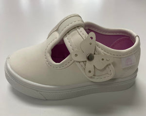 Shoe White Velcro Closure
