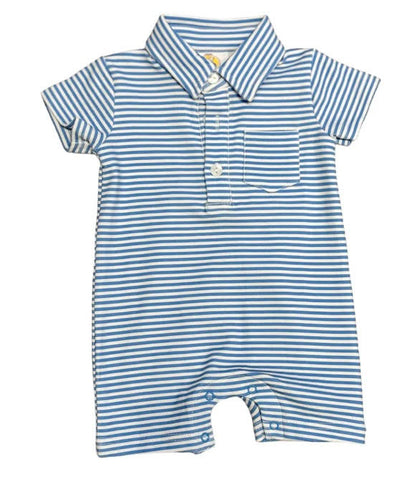 Romper  (Rhett) Blue Stripe
