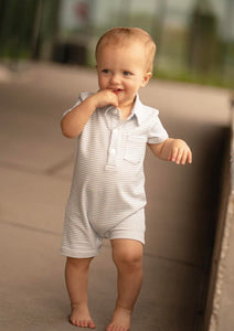 Romper (Rhett) Khaki Stripe