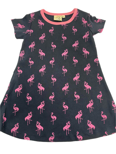 Dress Flamingo on Navy