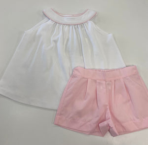 Short Set White & Pink