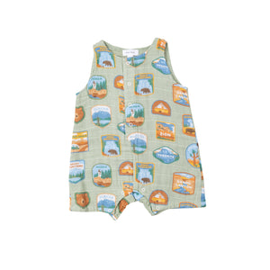 Organic Muslin Park Patches Romper