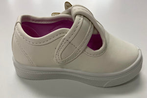 Shoe White Velcro Closure